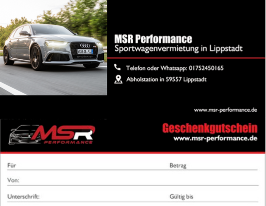Gutschein Tagesfahrt Audi RS6 Performance 200km inklusive